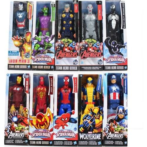 8Styles 12"30CM Superhero The Avengers Iron Man Captain America Spiderman Green Goblin Venom PVC Action Figure Can Moved Model