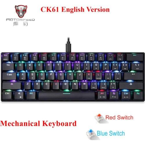MOTOSPEED CK61 RGB Mechanical Gaming Keyboard OUTMU Blue Switches Keyboard 61 Keys Anti-ghosting with Backlight for Gaming Gamer