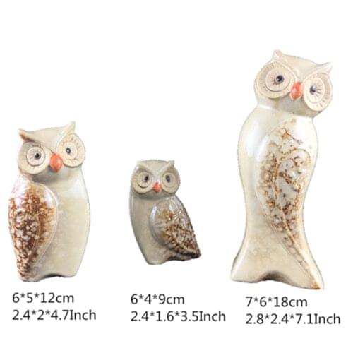 Ceramics Owl Figurines Nighthawk Ornaments Creative Animal Miniatures Home Decoration Accessories New Year Decor home decor