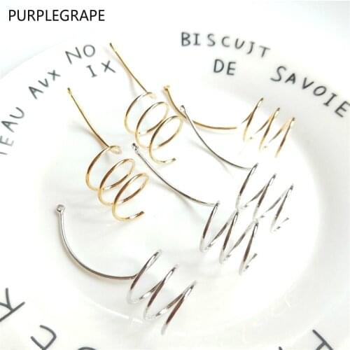 Metal geometric irregular curve pendant DIY earrings Jewelry accessories material handmade 6 pieces PURPLEGRAPE