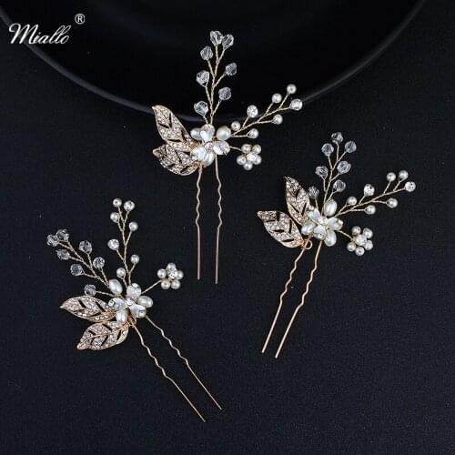 Miallo 6pcs/lot Handmade Hairpieces for Women Wedding Hairpins for Bride Rhinestone Hair Jewelry Wedding Accessories Barrette
