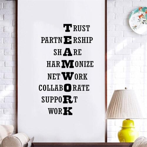 Fashion Teamwork Wall Decal Office Work Quote Gift Poster Decor Art Wall Decals room Vinyl Sticker ov156