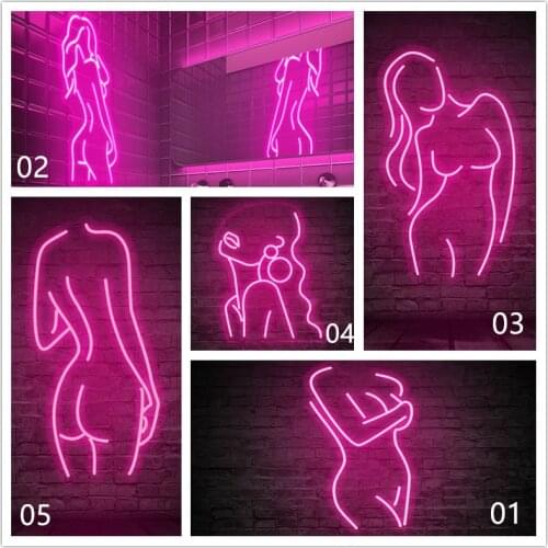 Sexy Lady LED Neon Sign Female Led Neon Pub Decor Light For Home Room Decor Bar Party Wedding Pink Gift Custom Neon Sign