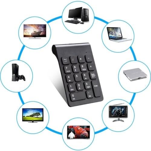 New Portable 2.4G Wireless Digital Keyboard USB Number Pad 18 Keys Numeric Keypad For Laptop PC Notebook Desktop Feb24