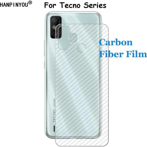 For Tecno Spark 4 5 6 Go Air Pouvoir 4 Pro Pova 3D Transparent Carbon Fiber Rear Back Film Stiker Screen Protector (Not Glass)