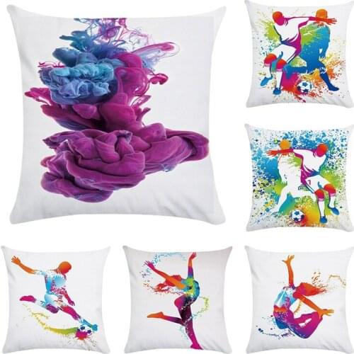 Rainbow Color Paint Cushion Covers Modern Person Butterfly Stripes Art Cushion Cover Sofa Decorative Velvet Pillow Case CR037