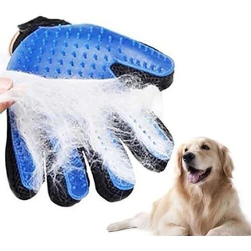 Dog Pet Grooming Glove Silicone Cats Brush Comb Deshedding Hair Gloves Dogs Bath Cleaning Supplies Animal Combs by PROSTORMER