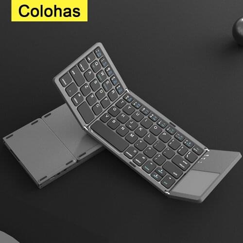 Folding Keyboard Touchpad Bluetooth-compatible Keyboard For Windows Android IOS Tablet iPad Phone Keyboard PC Gamer