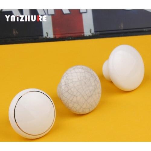 Brand New Simplicity Idyllic country Nordic Crack Design Ceramic Cabinet Zinc Alloy Drawer Knobs Wardrobe With screw