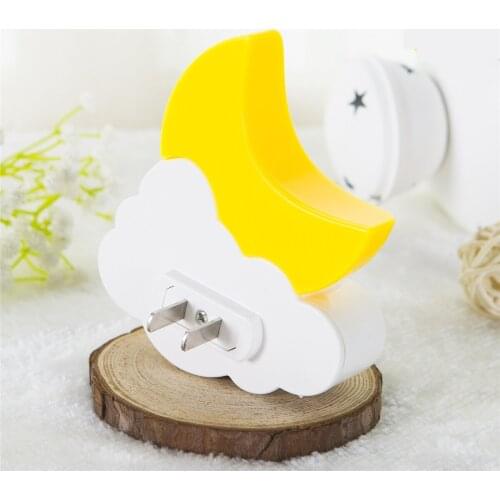 NDTUSMZ LED Mini Moon Auto Sensor Lamp AC110-220V Baby Kid Kind Nachtlampje Muur Socket Licht Gecontroleerde Moon Lights US Plug