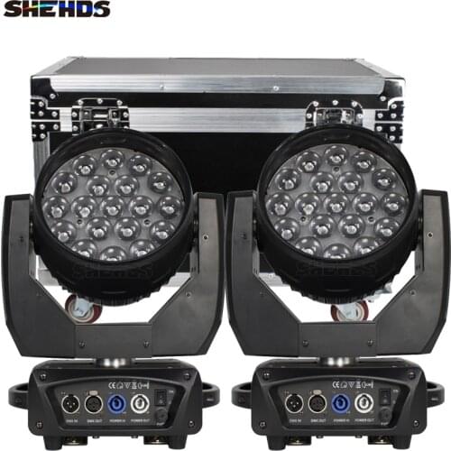 2pc19x15W Bee Eye RGBW LED Wash +Zoom Beam Moving Head Lighting with Flightcase for DJ Disco KTV Bar Nightclub Stage Light