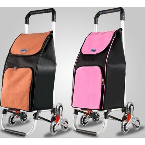 Climbing stairs shopping cart small pull cart folding hand pull cart home aluminum alloy pull rod trailer high-end shopping cart