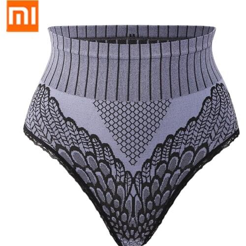 Xiaomi mijia graphene antibacterial panties womens high-waisted abdomen hip-lifting lace large size underwear warm palace pants
