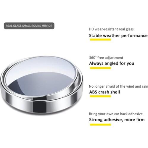 Exterior Covers 360-degree Rotating Car Small Round Mirror Rearview Mirror Car With Large Field Of View Mirror Blind Spot Mirror