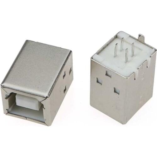 YuXi USB port USB B Type Female Socket Connector Jack Dock for Printer Data Interface Connection socket 180 degree 4P