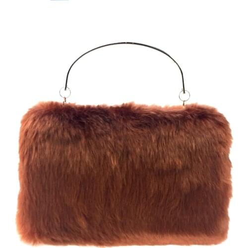 DAIWEI Women Bags All Season Fur Evening Bag Buttons Feathers / Fur Pearl Detailing for Wedding Event/Party