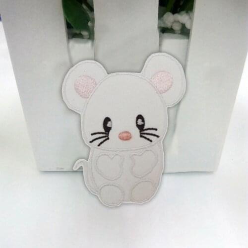 10PCS/LOT Clothing Diy Embroidery Mouse Animal Badge Iron on Patch deal with it Biker Patches for Clothes Sticker Accessory