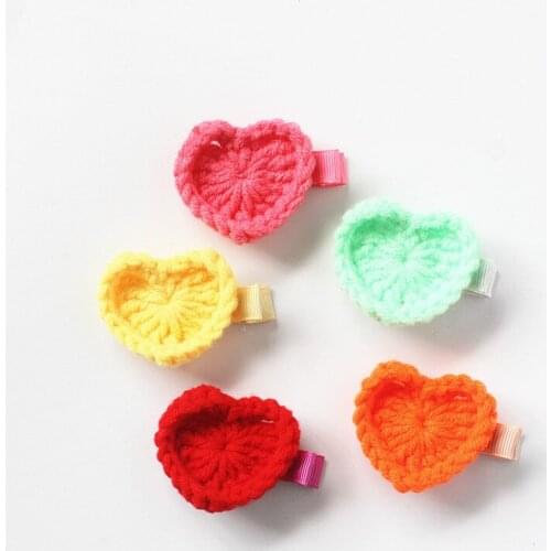 20pcs/lot Modish Girls Knitting Wool Love Heart Hair Bestseller Felt Kids Hair Clips Bowknot Shining Barrettes Girls Hairpins