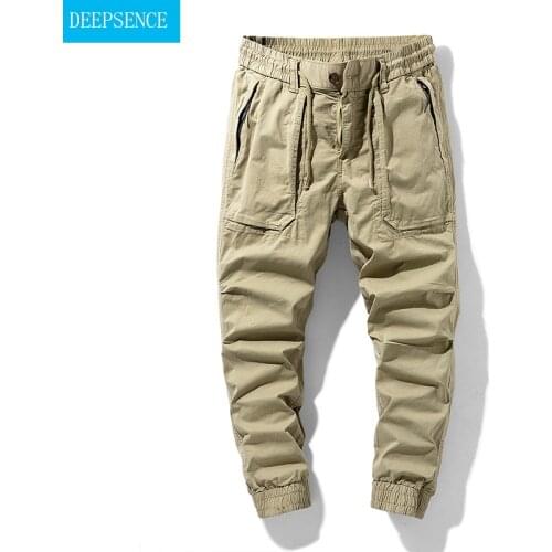 2021 New Autumn Big Mens Trousers Stretch Pants Casual Pants Mens Tooling Elastic Band Overalls for Men