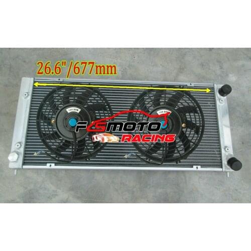 4 ROW Aluminum Radiator + Fan For VW GOLF GTI JETTA MK2 A2 1.6D/1.8/2.0 GAS NA 8V/16V W/AC TYPE