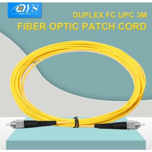 5lots FC to FC UPC Singlemode 9/125um 3.0mm Simplex 3m FTTH Patch Cord Fiber Optic indoor Jumper Cable