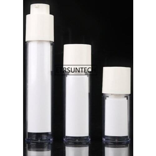 50pcs 15/30/50ml White Empty Lotion Bottles Portable Travel Pump Bottle Cosmetics Dispenser Container Refillable Bottles F3514