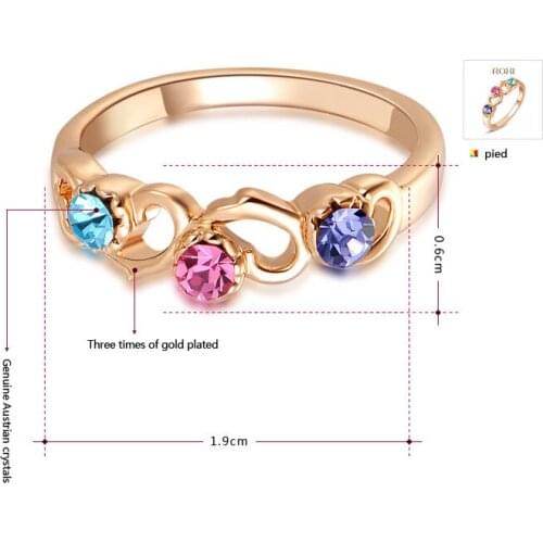 6pcs AAA zirkoon kleurrijke ring prachtige nieuwe mode-sieraden ring voor vrouwen de beste gift voor lover freeshipping