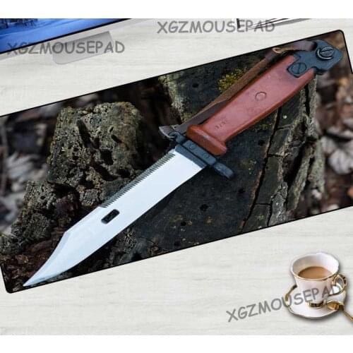 XGZ Large Mouse Pad Black Lock Edge Wild Survival Knife HD Custom Computer Personality Table Mat Rubber Non-slip Carpet Washable