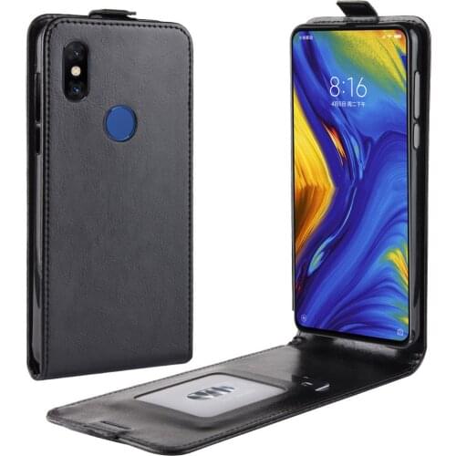 Brand gligle R64 pattern up and down open leather cover case for Xiaomi Mix 3 case protective shell bags