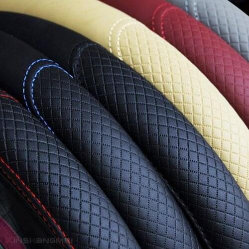 1pc Car Steering Wheel Cover Skidproof Auto Steering- wheel Cover Anti-Slip Universal Embossing Leather Car-styling drop ship