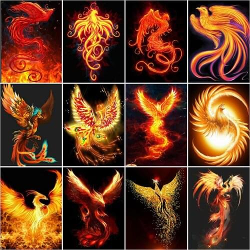 Evershine 5D DIY Diamond Embroidery Phoenix Diamond Painting Animal Mosaic Cross Stitch Picture Of Rhinestone Home Decor Gift
