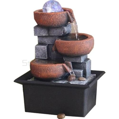 Creative Indoor Water Fountains Feng Shui Resin Crafts Gifts Indoor Fountain fontaine interieur Desktop Home Decor Accessories