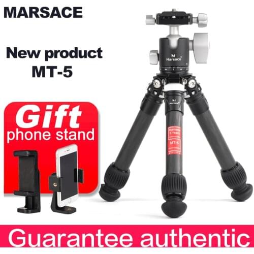 Marsace MT-5 Lightweight Tripod Portable Carbon Fiber Travel CB-30 Ballhead Compact Tripod For Mobile Phones,For Sony Canon Fuji