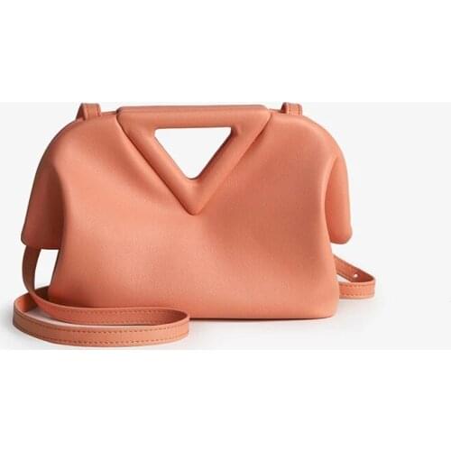 INS Hot Women Brand Designer Genuine Leather Shoulder Bags Candy Colors Trendy Fashion New Triangle Handbags Cross Body Purses