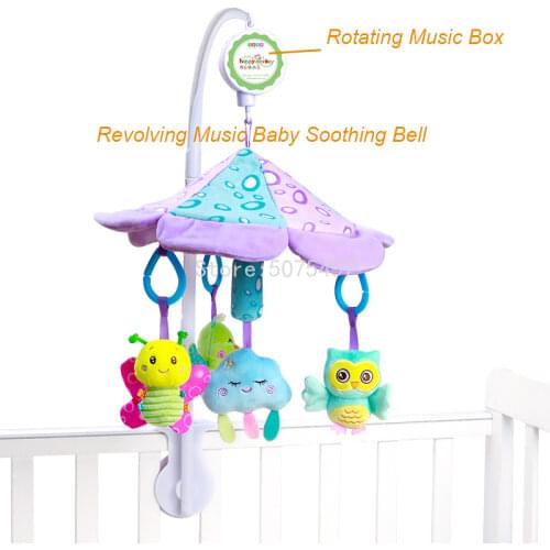 Cartoon Baby Crib Mobiles Rattles Music Educational Toys Bed Bell Carousel for Cots Infant Baby Toys 0-12 Months for Newborns