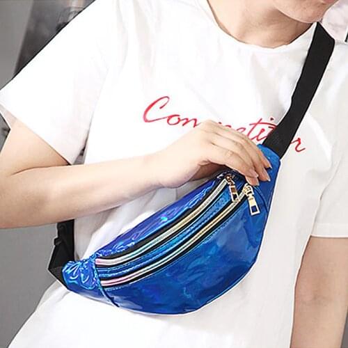 PGOLEGGY New 2019 Fashion Waist Bag Women Pink Fanny Cool Pack Belt Bags Black Laser Chest Phone Pouch For iPhone XS MAX 7 color