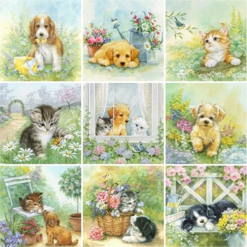 MomoArt Diamond Embroidery Cat Mosaic Art 5D DIY Diamond Painting Garden Animal Full Square Round Drill Home Decor Gift