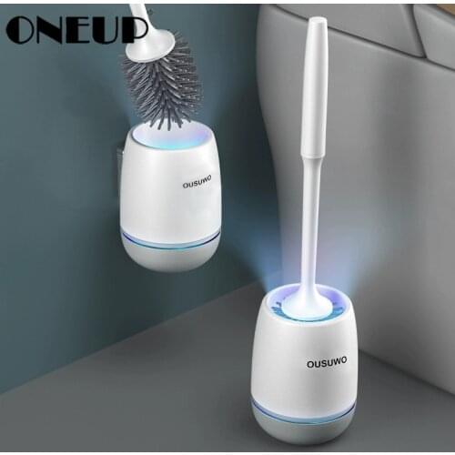 ONEUP TPR Soft Toilet Brush Head Wall-mounted or Floor-standing Toilet Brush Household Cleaning Tool Bathroom Accessories Sets