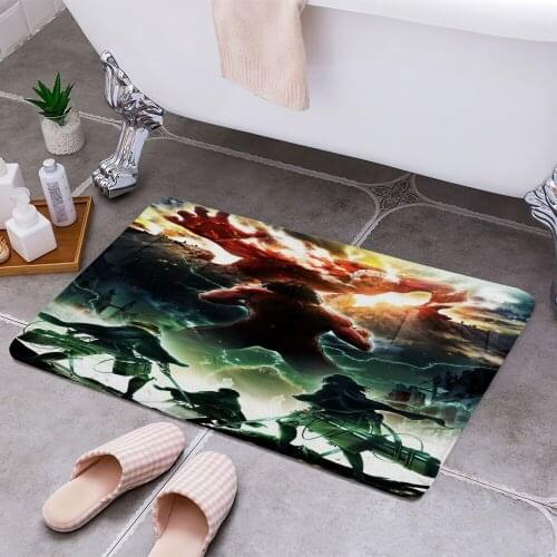 Attack on titan s2 Cheaper Anti-slip Modern Area Rugs Living Room Balcony Bathroom Printed Carpet Doormat Hallway Bath Mat