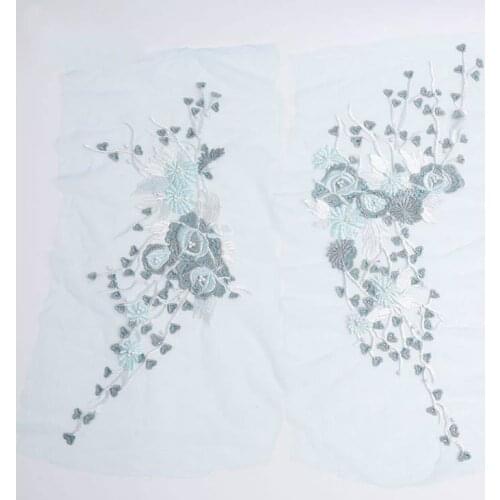 New embroidery and diamond beaded cloth stickers, encrypted flowers, clothing textile Accessories, handmade dress cloth stickers