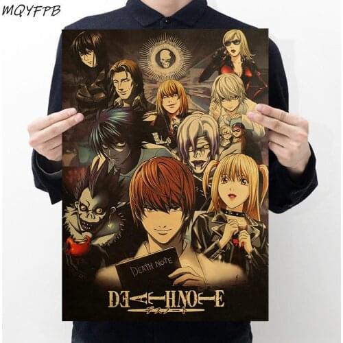 Anime Death Note Kraft Paper Poster Home Room Decoration Painting Core 50.5x35cm