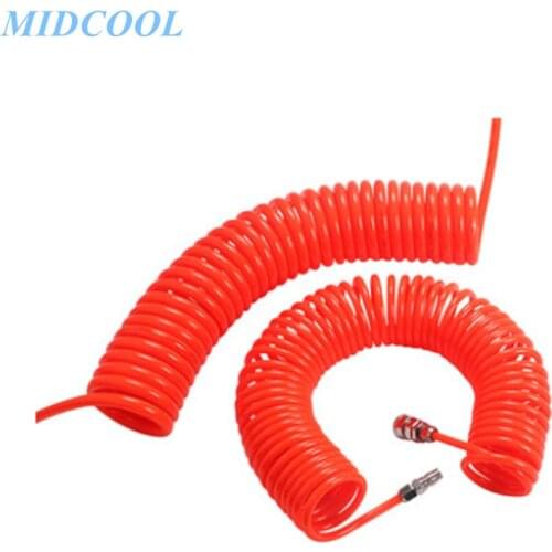 Pneumatic PU Spring Tube Air Pipe Air Compressor Gas Line High Pressure Telescopic Hose Spiral Air Pipe Steam Pipe