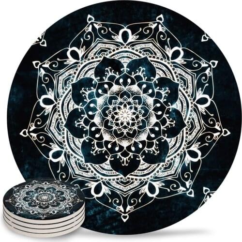 Mandala Placemats for Table Kitchen Coffee Table Decor Accessories Ceramic Coasters