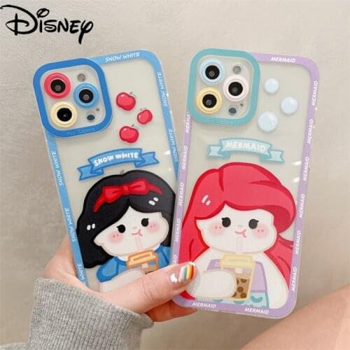Disney Princess on The Run for IPhone 7/8P/X/XR/XS/XSMAX/11/12Pro Cute Transparent Silicone Soft Shell
