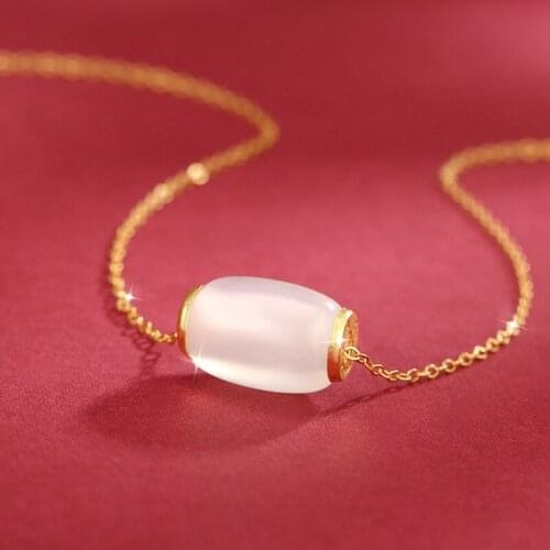 Simple Fashion Crystal Geometric Necklace For Women Birthday Gifts Shiny Cylinder Gold Colour Necklace Lady Party Jewelry KOFSAC