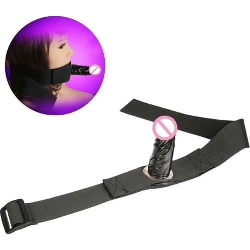 Leg Strap On Bondage Wearble Dildo Silicone Penis Plug Oral Dildo Anal Butt Plug Bdsm Bondage Slave Muzzle Gag Sex Toys