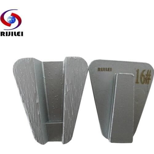 RIJILEI 12PCS Trapezoid Shape Metal Bond Grinding Disk Redi Lock Diamond Grinding Block For Concrete Floor Polishing Pad L60B