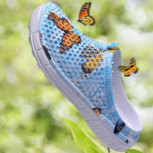 Butterfly Printing Slippers Women Outside Beach Shoes Home Slippers Unisex Slides Flats Shoes Women Summer Sandals