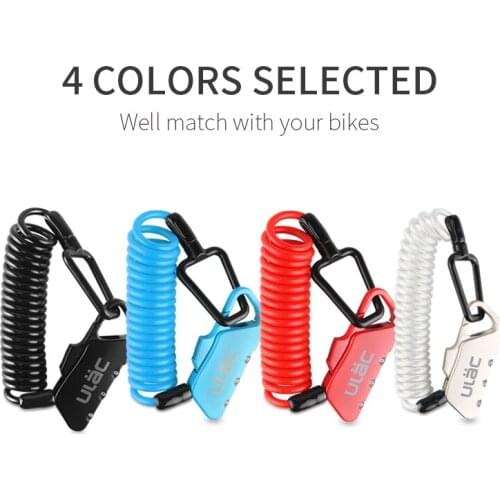 Fold Backpack Cycling Helmet Bicycle Cable Lock 1200mm ULAC Mini Bike Lock 3 Digit Combination Anti-theft Bike Bicycle Lock