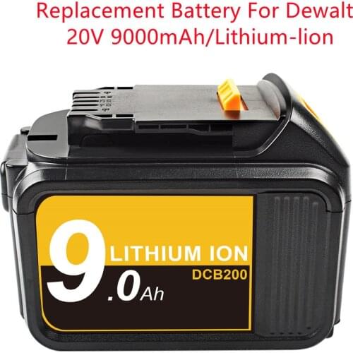 Turpow 18V 9.0Ah DCB200 Replacement Li-ion Battery for DeWalt MAX XR 18V and 20V power tool 9000mAh lithium Batteries For Dewalt